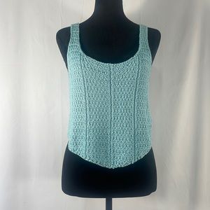 Cotton Candy, Sky Blue knit sweater, tank,light, large